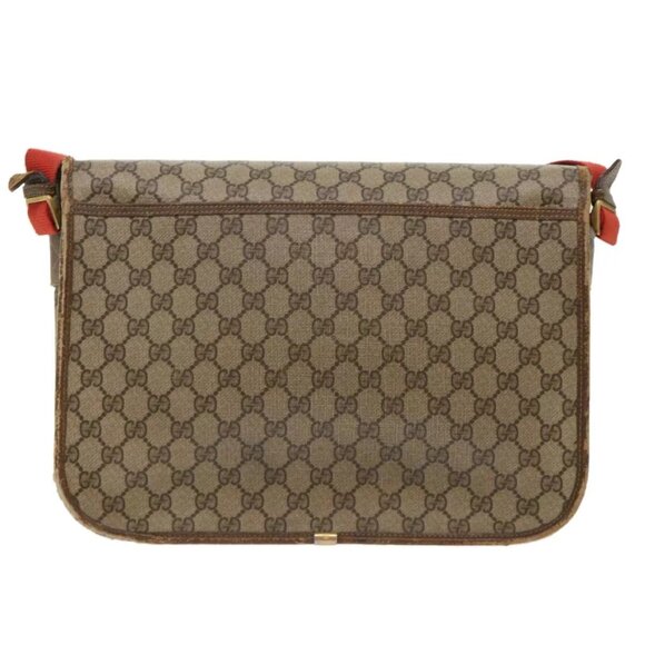 GUCCI GG Canvas Web Sherry Line Shoulder Bag Beige Red Green Auth - Picture 4 of 16